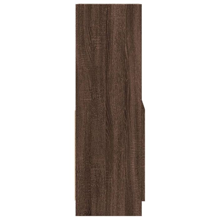 Buffet haut chêne marron 63x33x100 cm bois d'ingénierie - Photo n°6