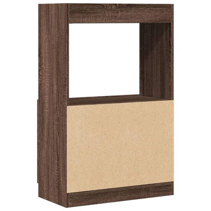 Buffet haut chêne marron 63x33x100 cm bois d'ingénierie - Photo n°7