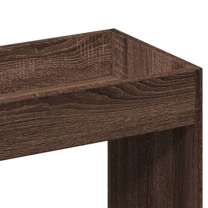 Buffet haut chêne marron 63x33x100 cm bois d'ingénierie - Photo n°9