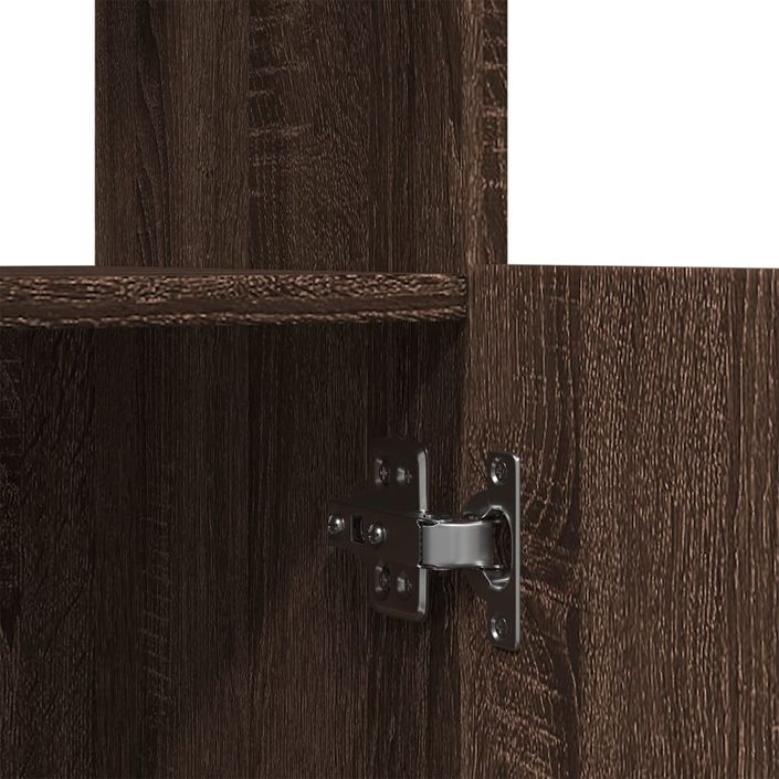 Buffet haut chêne marron 63x33x100 cm bois d'ingénierie - Photo n°10