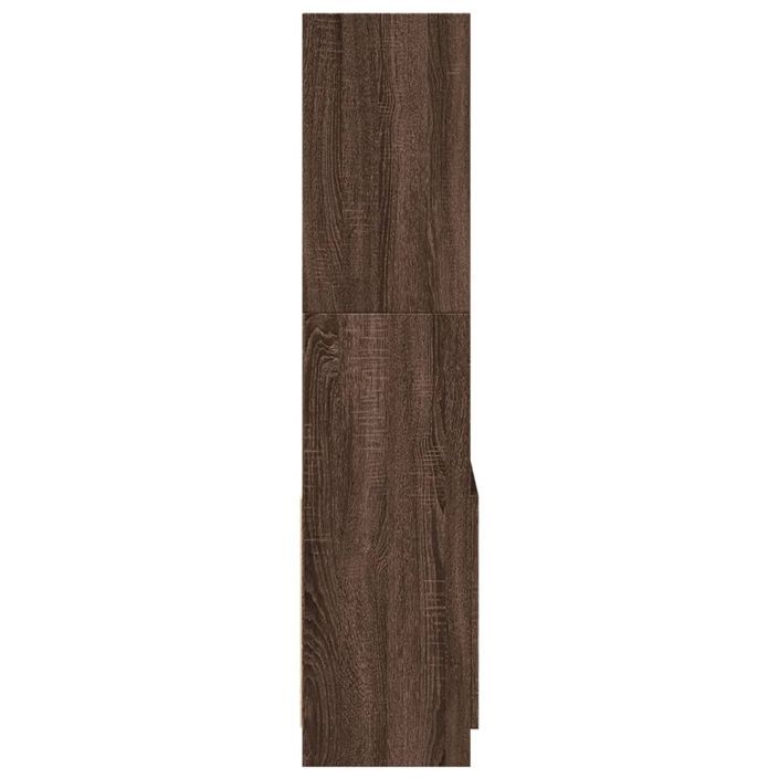 Buffet haut chêne marron 63x33x140 cm bois d'ingénierie - Photo n°6