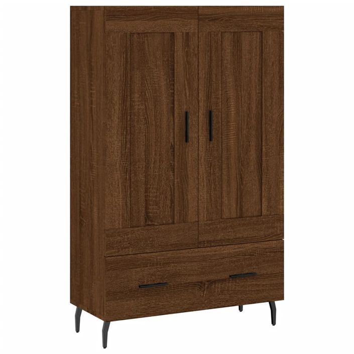 Buffet haut chêne marron 69,5x31x115 cm bois d'ingénierie - Photo n°1