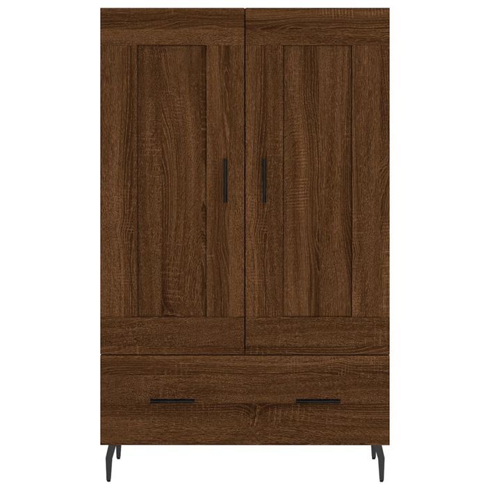 Buffet haut chêne marron 69,5x31x115 cm bois d'ingénierie - Photo n°5