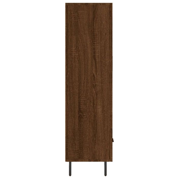 Buffet haut chêne marron 69,5x31x115 cm bois d'ingénierie - Photo n°7