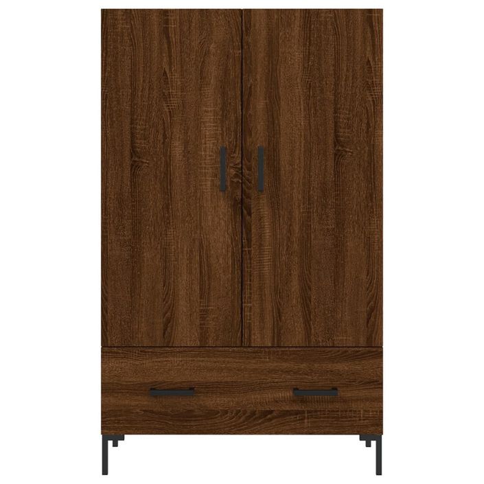 Buffet haut chêne marron 69,5x31x115 cm bois d'ingénierie - Photo n°6