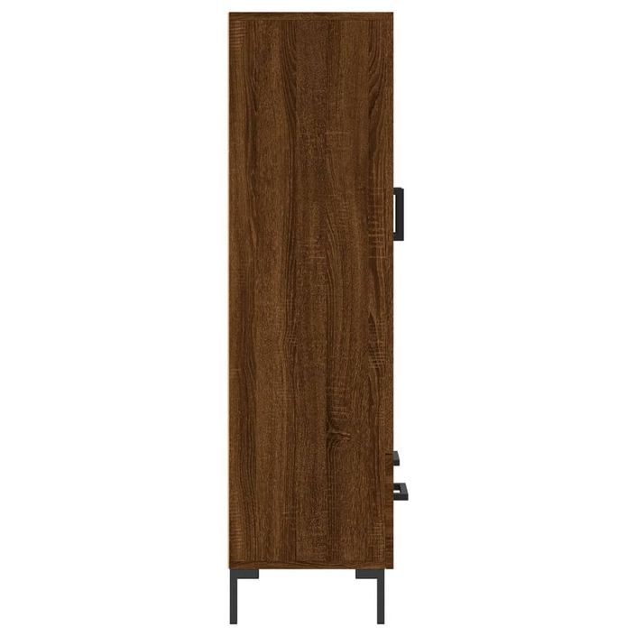 Buffet haut chêne marron 69,5x31x115 cm bois d'ingénierie - Photo n°7