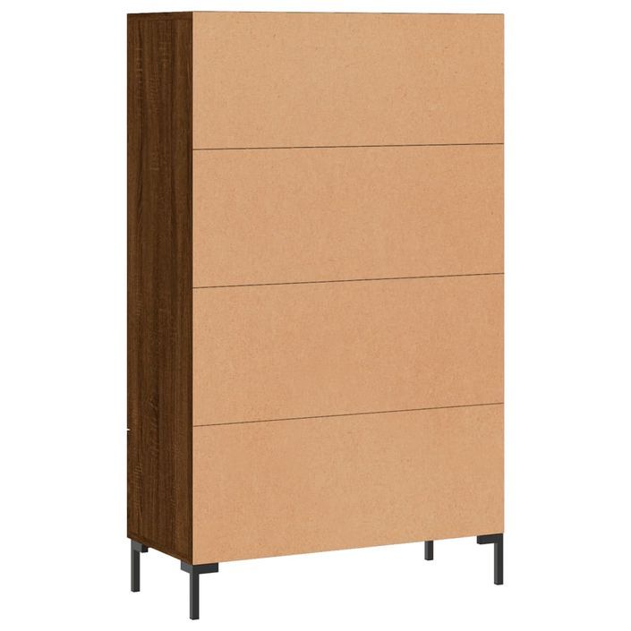 Buffet haut chêne marron 69,5x31x115 cm bois d'ingénierie - Photo n°8