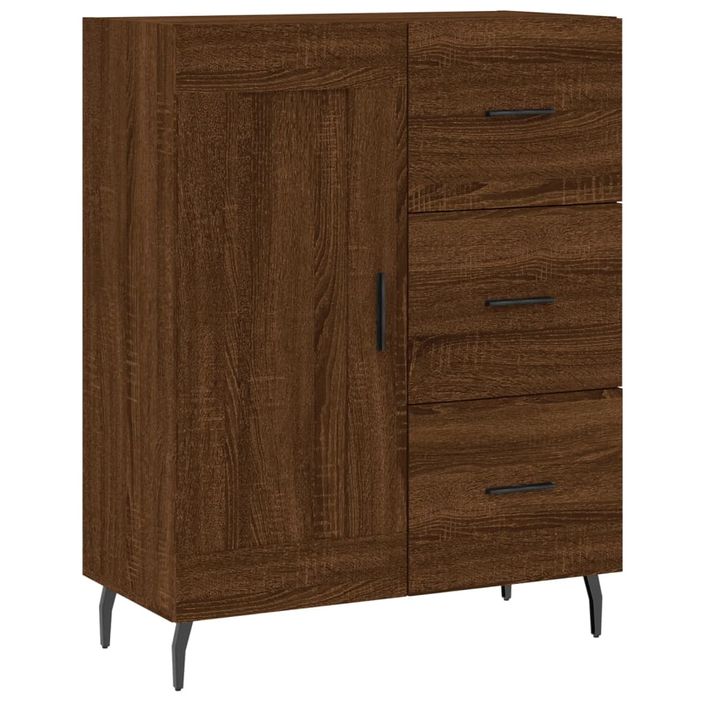 Buffet haut Chêne marron 69,5x34x180 cm Bois d'ingénierie - Photo n°7