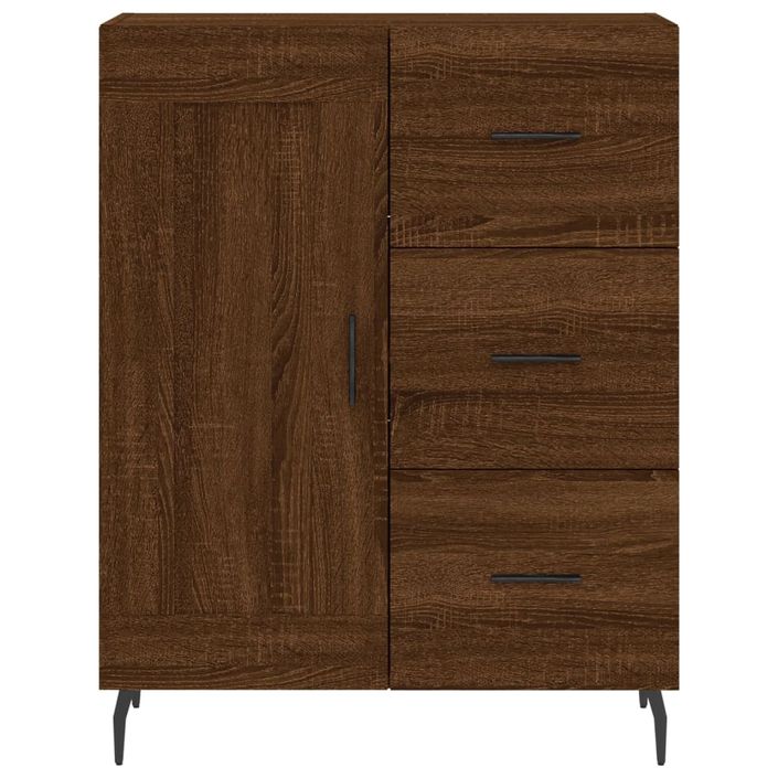 Buffet haut Chêne marron 69,5x34x180 cm Bois d'ingénierie - Photo n°8