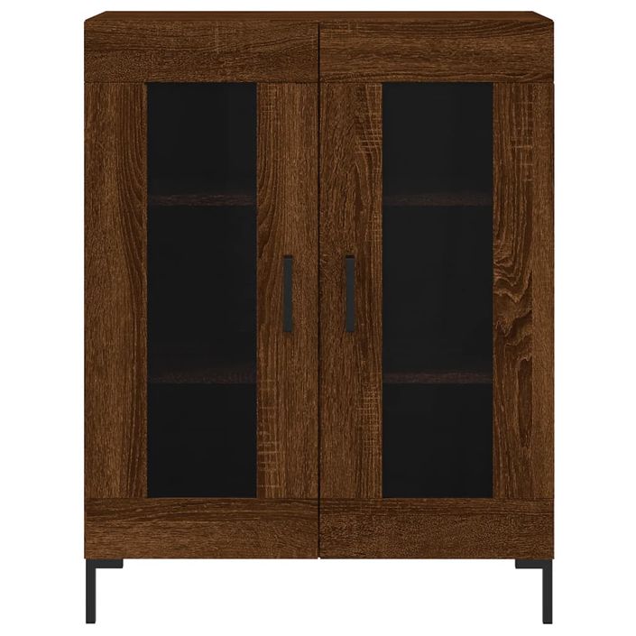 Buffet haut Chêne marron 69,5x34x180 cm Bois d'ingénierie - Photo n°8