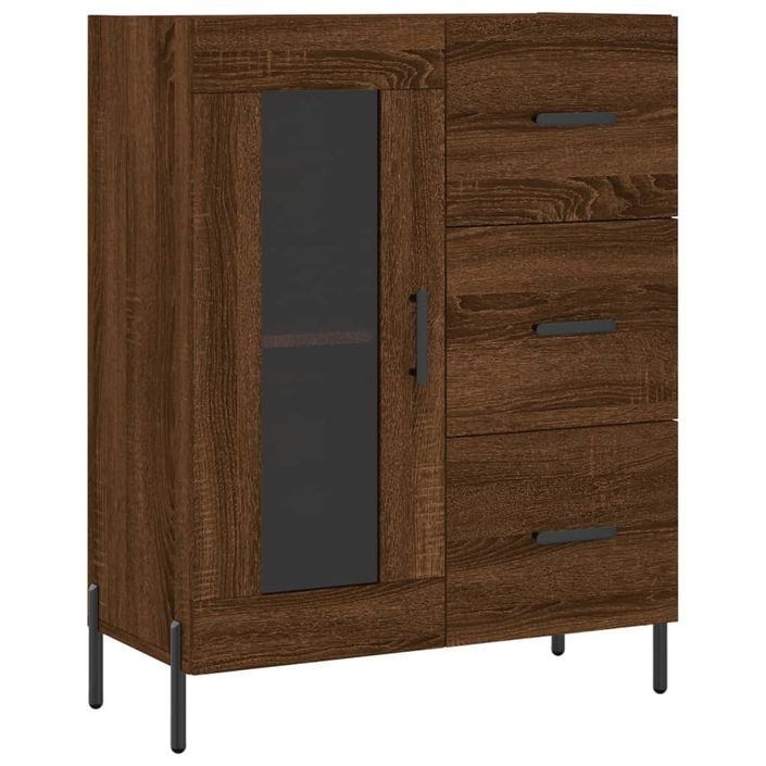 Buffet haut Chêne marron 69,5x34x180 cm Bois d'ingénierie - Photo n°7