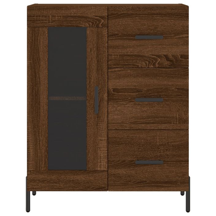 Buffet haut Chêne marron 69,5x34x180 cm Bois d'ingénierie - Photo n°8