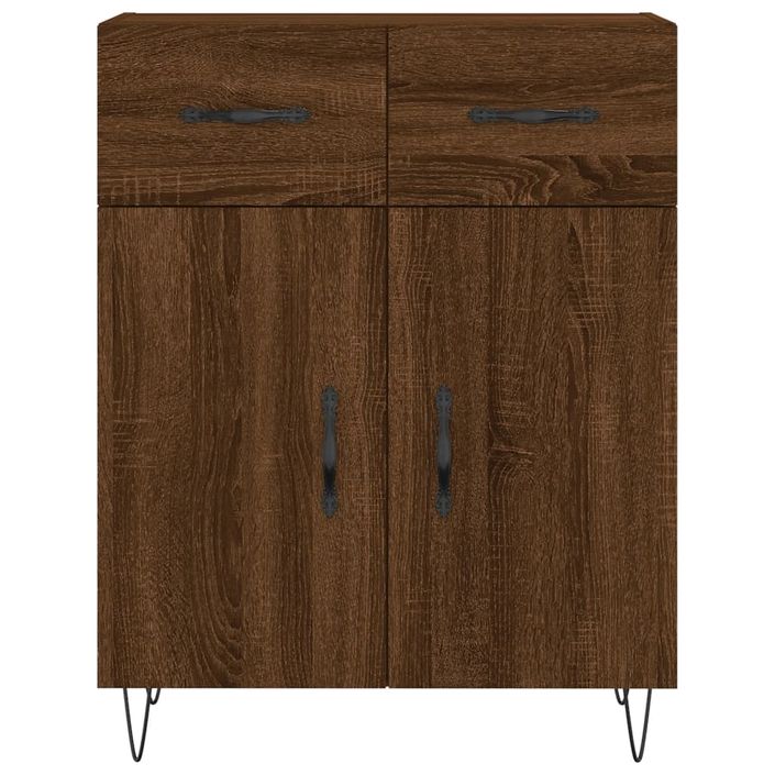 Buffet haut Chêne marron 69,5x34x180 cm Bois d'ingénierie - Photo n°8