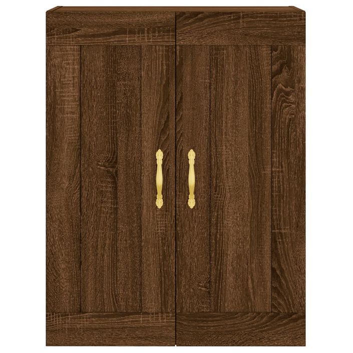 Buffet haut Chêne marron 69,5x34x180 cm Bois d'ingénierie - Photo n°6