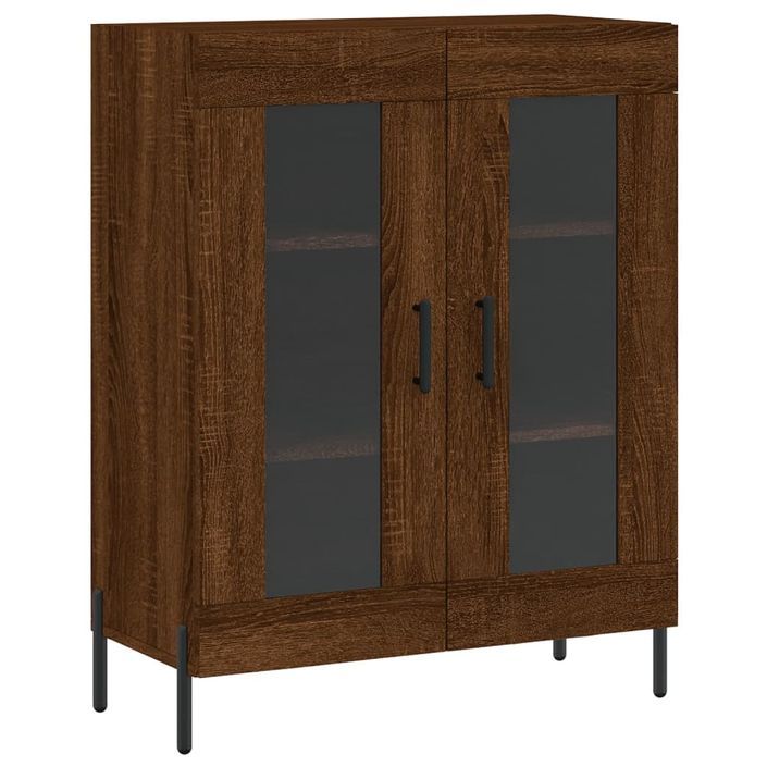 Buffet haut Chêne marron 69,5x34x180 cm Bois d'ingénierie - Photo n°7