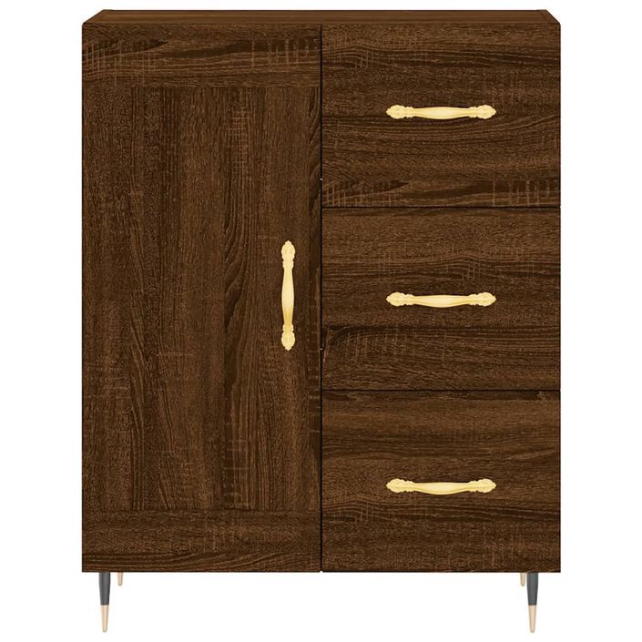 Buffet haut Chêne marron 69,5x34x180 cm Bois d'ingénierie - Photo n°8