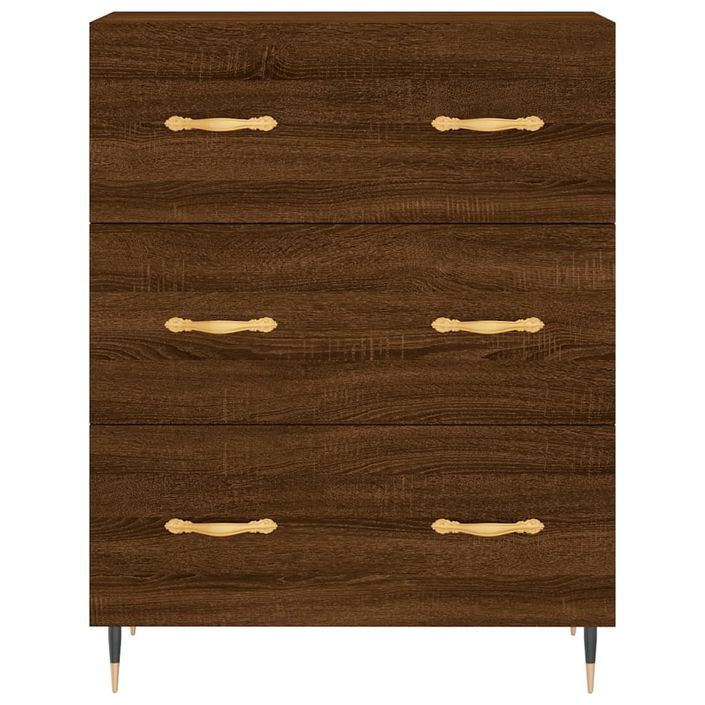 Buffet haut Chêne marron 69,5x34x180 cm Bois d'ingénierie - Photo n°8