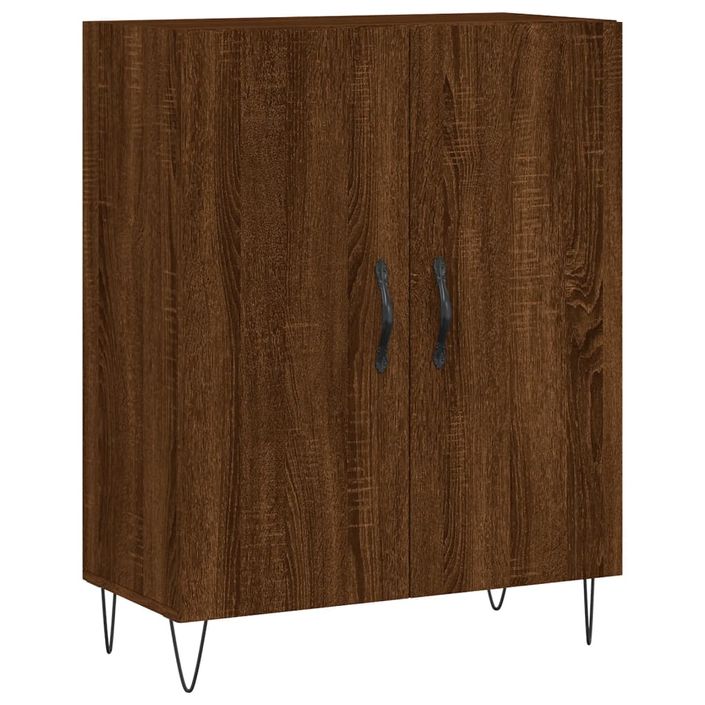 Buffet haut Chêne marron 69,5x34x180 cm Bois d'ingénierie - Photo n°7