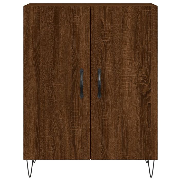 Buffet haut Chêne marron 69,5x34x180 cm Bois d'ingénierie - Photo n°8