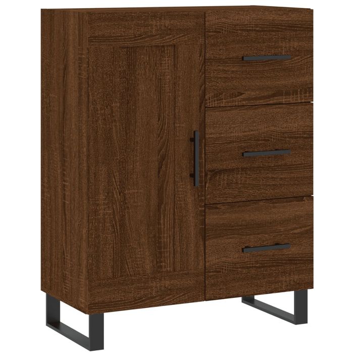 Buffet haut Chêne marron 69,5x34x180 cm Bois d'ingénierie - Photo n°7