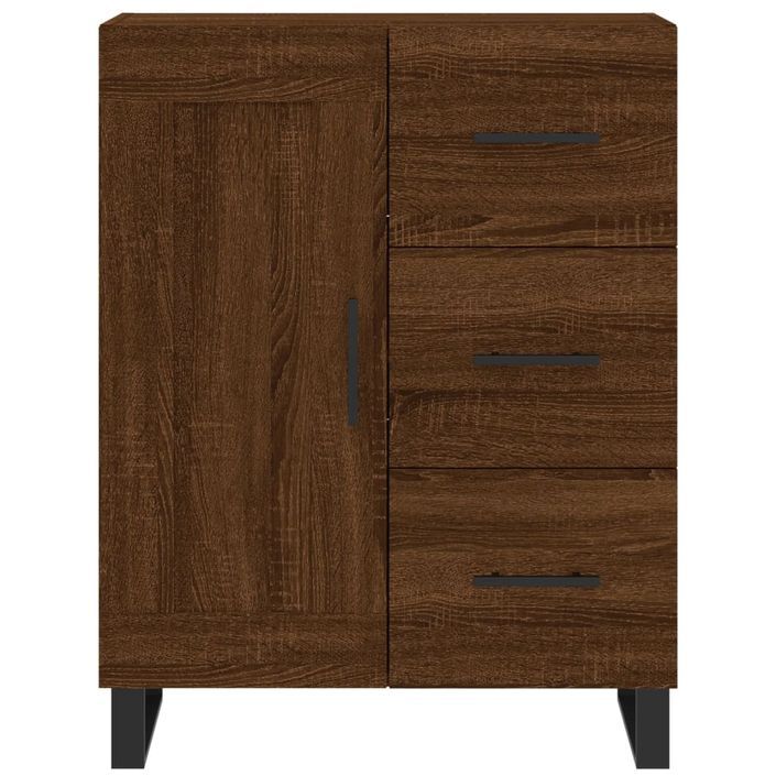 Buffet haut Chêne marron 69,5x34x180 cm Bois d'ingénierie - Photo n°8