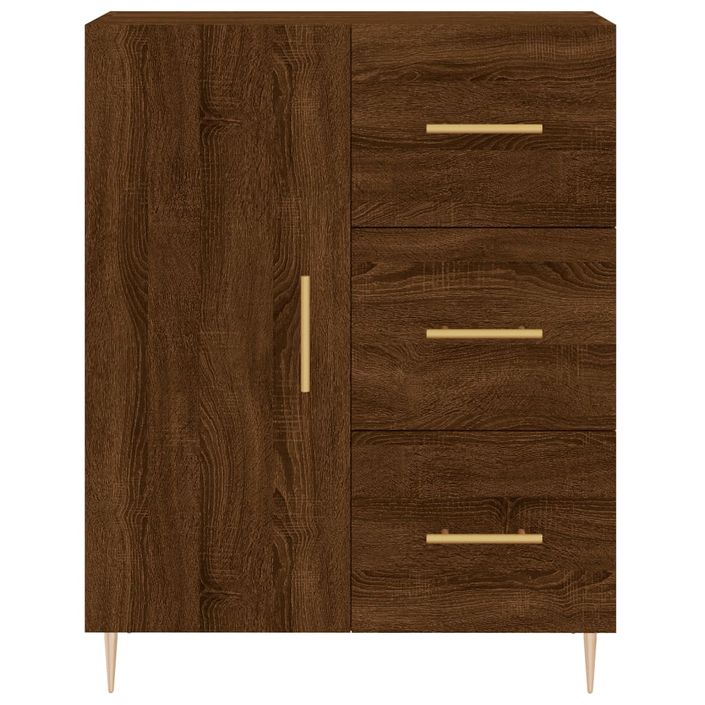 Buffet haut Chêne marron 69,5x34x180 cm Bois d'ingénierie - Photo n°8