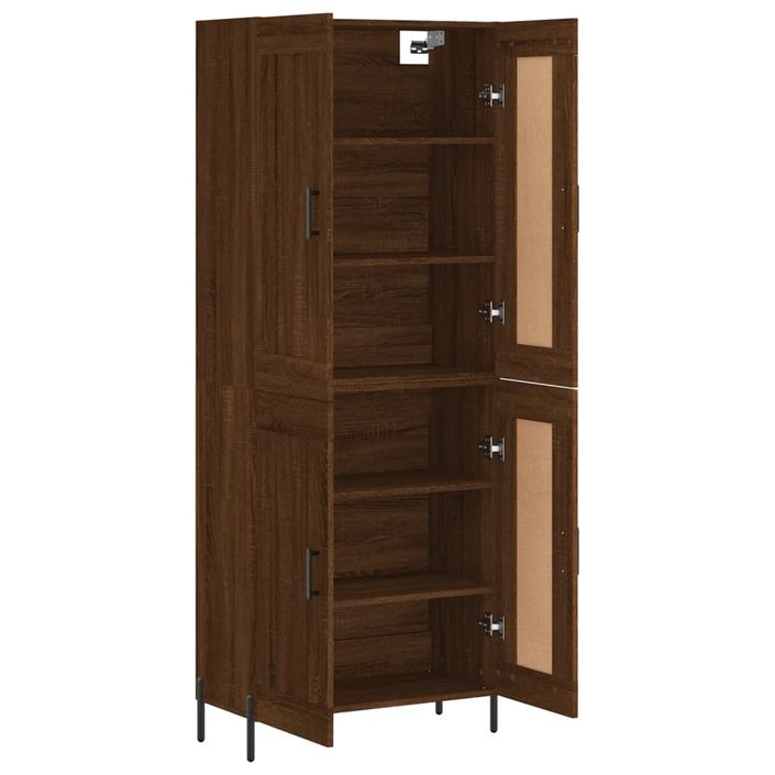 Buffet haut Chêne marron 69,5x34x180 cm Bois d'ingénierie - Photo n°4