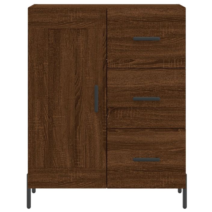 Buffet haut Chêne marron 69,5x34x180 cm Bois d'ingénierie - Photo n°8