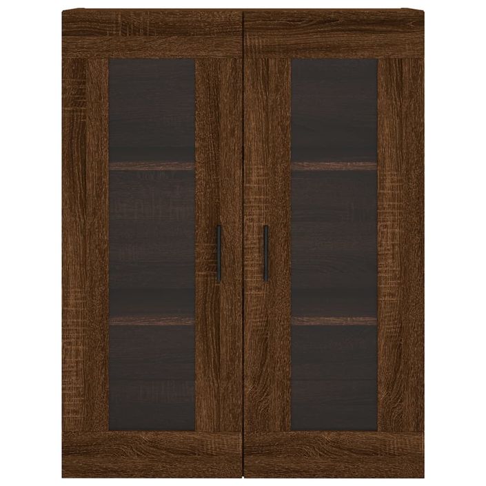 Buffet haut Chêne marron 69,5x34x180 cm Bois d'ingénierie - Photo n°6