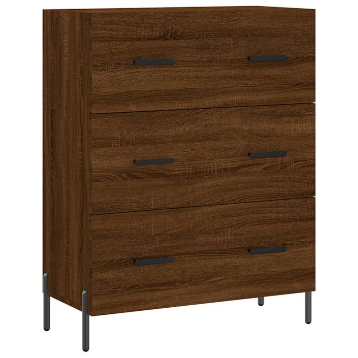 Buffet haut Chêne marron 69,5x34x180 cm Bois d'ingénierie - Photo n°7