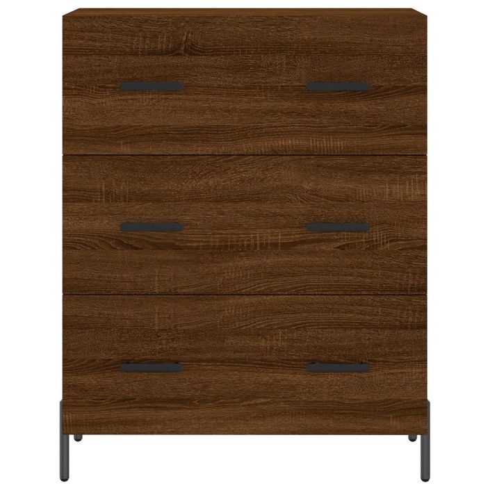 Buffet haut Chêne marron 69,5x34x180 cm Bois d'ingénierie - Photo n°8