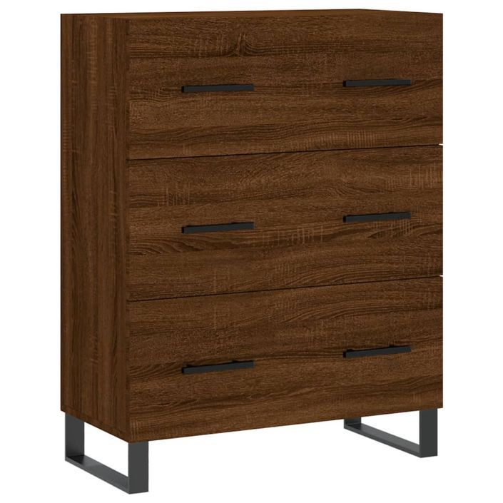 Buffet haut Chêne marron 69,5x34x180 cm Bois d'ingénierie - Photo n°7