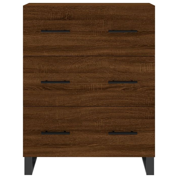 Buffet haut Chêne marron 69,5x34x180 cm Bois d'ingénierie - Photo n°8