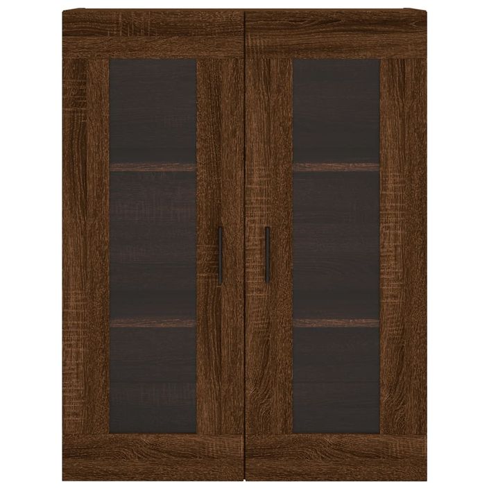 Buffet haut Chêne marron 69,5x34x180 cm Bois d'ingénierie - Photo n°6