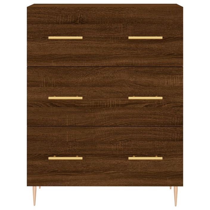 Buffet haut Chêne marron 69,5x34x180 cm Bois d'ingénierie - Photo n°8