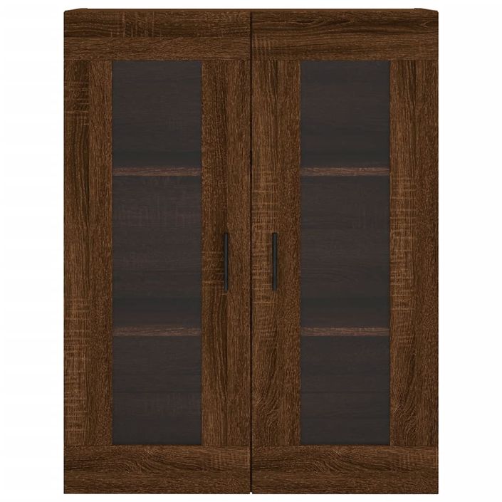 Buffet haut Chêne marron 69,5x34x180 cm Bois d'ingénierie - Photo n°6