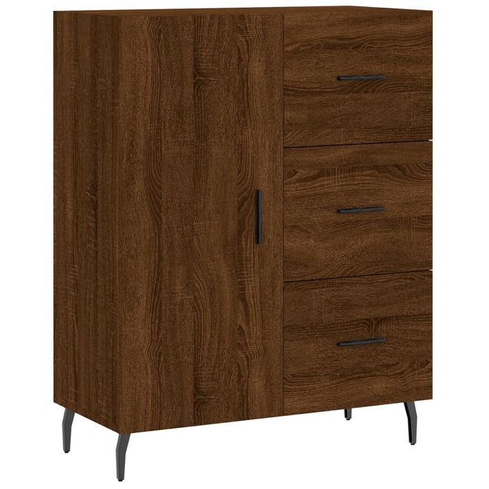 Buffet haut Chêne marron 69,5x34x180 cm Bois d'ingénierie - Photo n°7