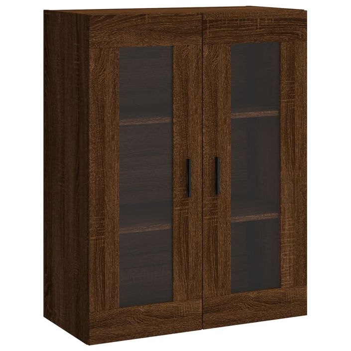 Buffet haut Chêne marron 69,5x34x180 cm Bois d'ingénierie - Photo n°5