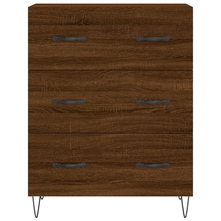 Buffet haut Chêne marron 69,5x34x180 cm Bois d'ingénierie - Photo n°8