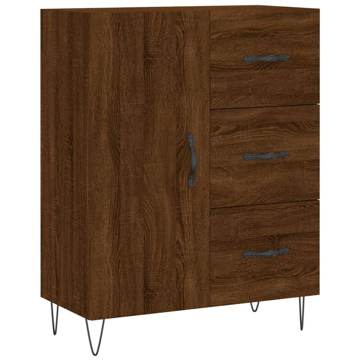 Buffet haut Chêne marron 69,5x34x180 cm Bois d'ingénierie - Photo n°7