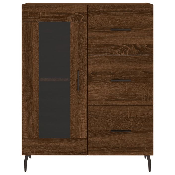 Buffet haut Chêne marron 69,5x34x180 cm Bois d'ingénierie - Photo n°8