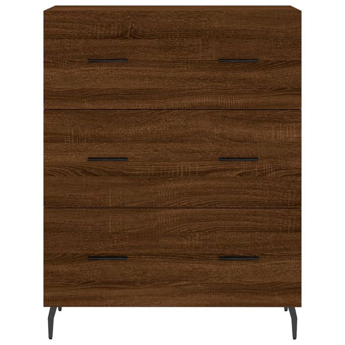 Buffet haut Chêne marron 69,5x34x180 cm Bois d'ingénierie - Photo n°8