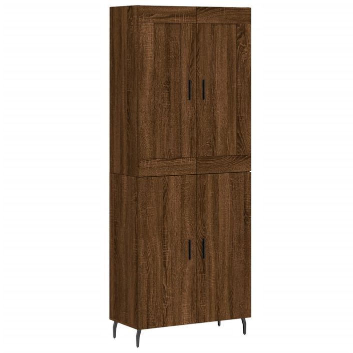 Buffet haut Chêne marron 69,5x34x180 cm Bois d'ingénierie - Photo n°1