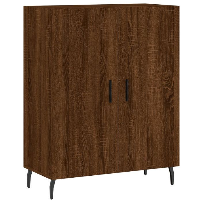 Buffet haut Chêne marron 69,5x34x180 cm Bois d'ingénierie - Photo n°7