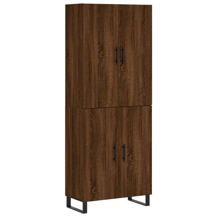 Buffet haut Chêne marron 69,5x34x180 cm Bois d'ingénierie - Photo n°1