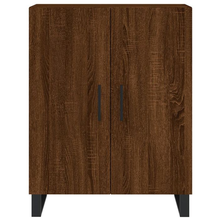 Buffet haut Chêne marron 69,5x34x180 cm Bois d'ingénierie - Photo n°8