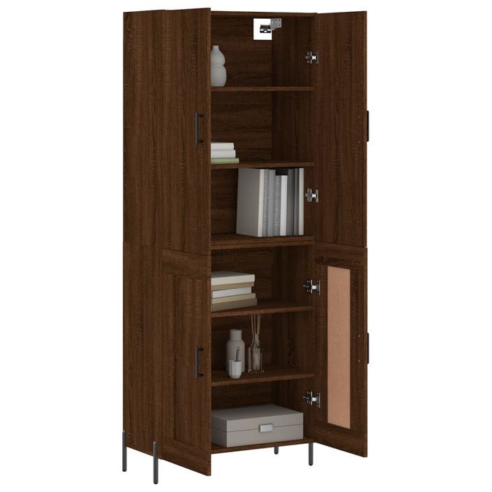 Buffet haut Chêne marron 69,5x34x180 cm Bois d'ingénierie - Photo n°3