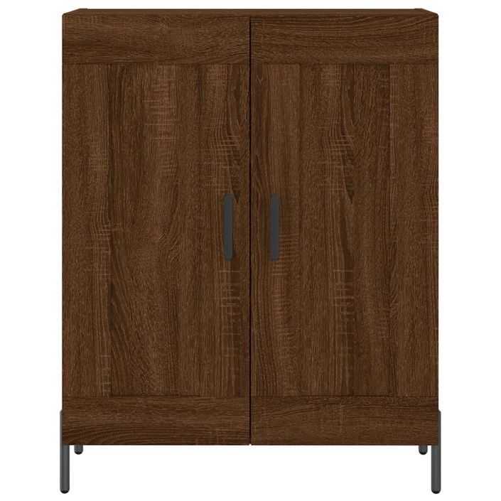 Buffet haut Chêne marron 69,5x34x180 cm Bois d'ingénierie - Photo n°8