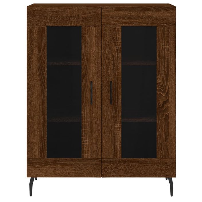 Buffet haut Chêne marron 69,5x34x180 cm Bois d'ingénierie - Photo n°8