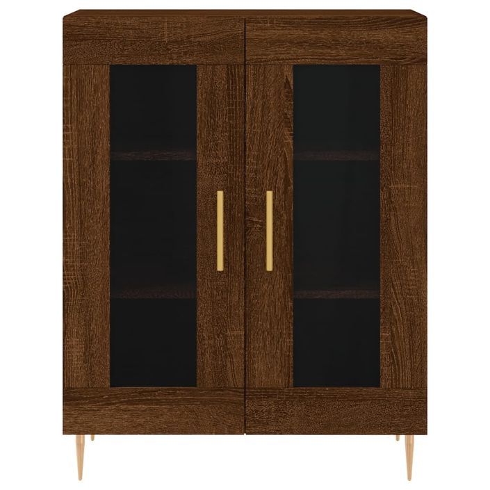 Buffet haut Chêne marron 69,5x34x180 cm Bois d'ingénierie - Photo n°8